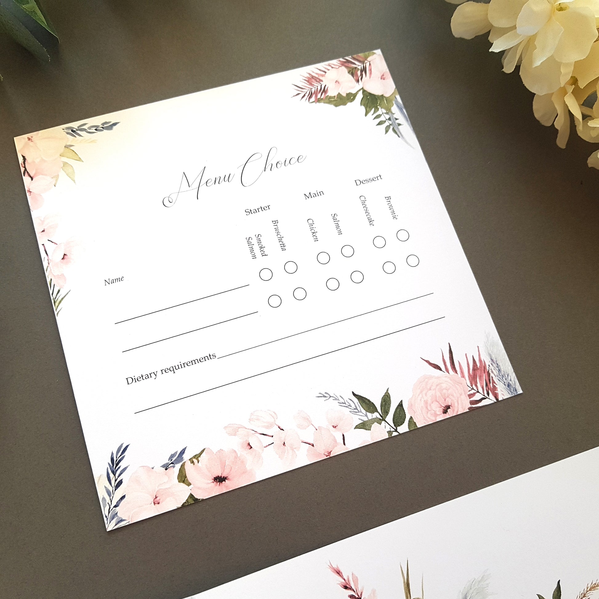 Blue & Pink Boho Trifold RSVP cards
