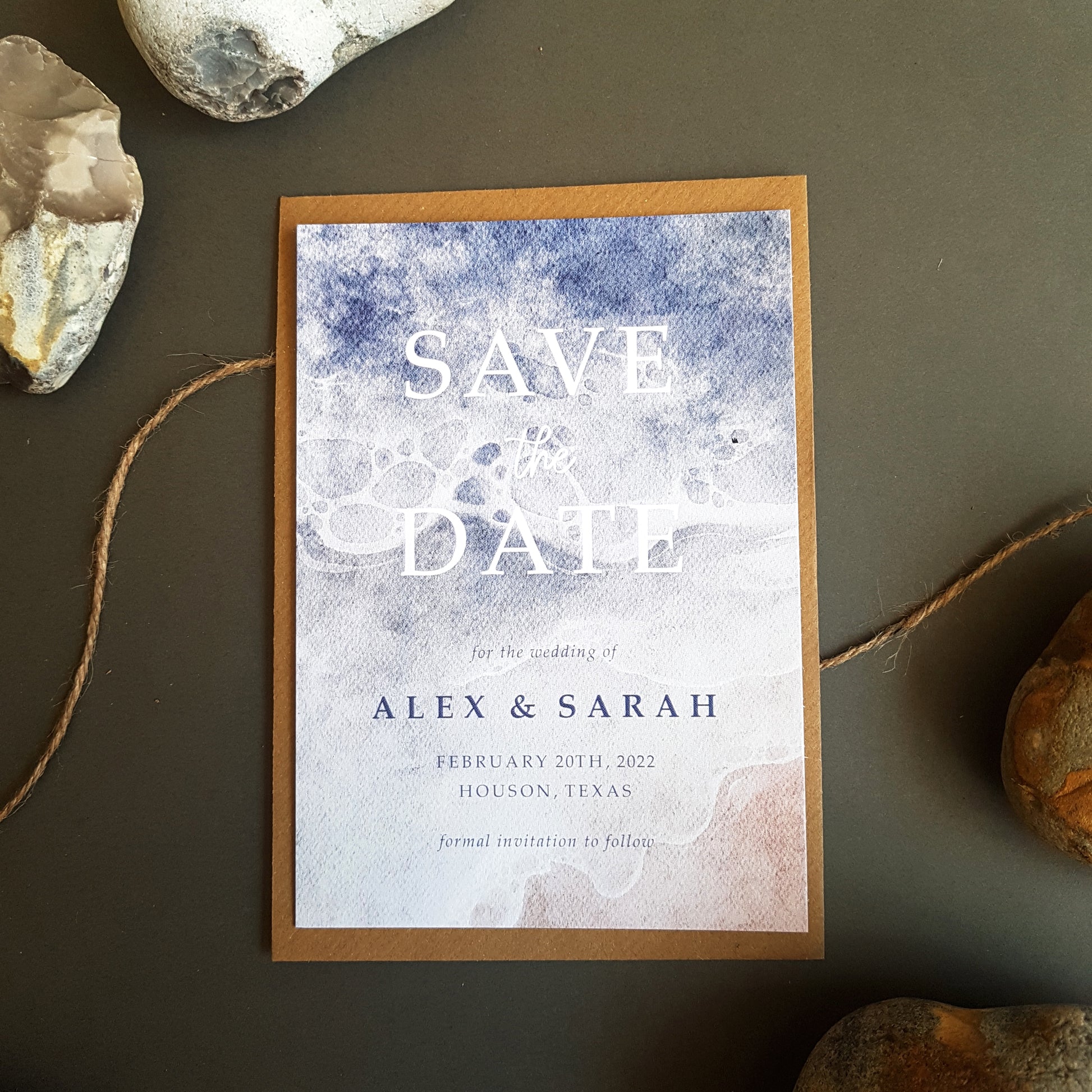 beach save the dates suitable for a destination wedding