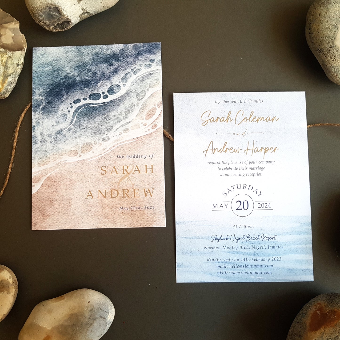 beach wedding invitations suitable for a destination wedding