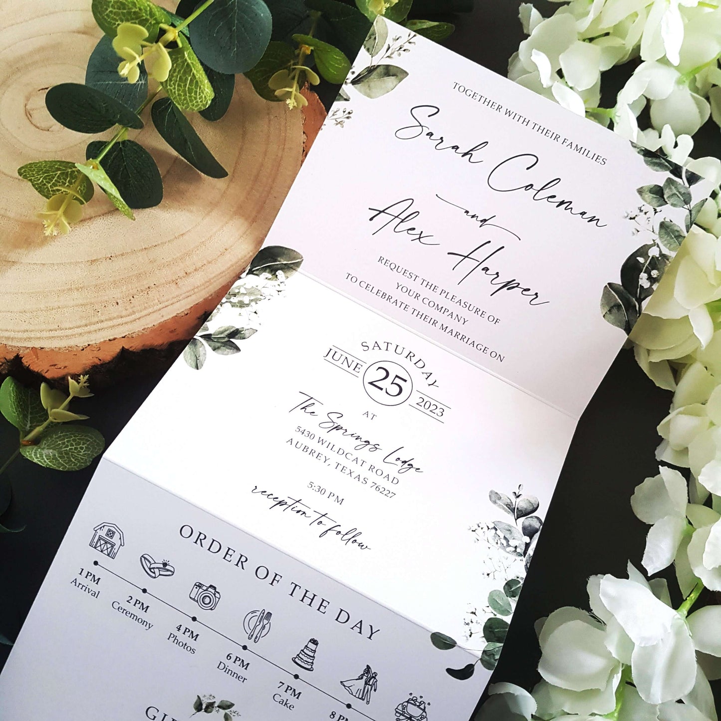 Baby's Breath Wedding Invitations Sample