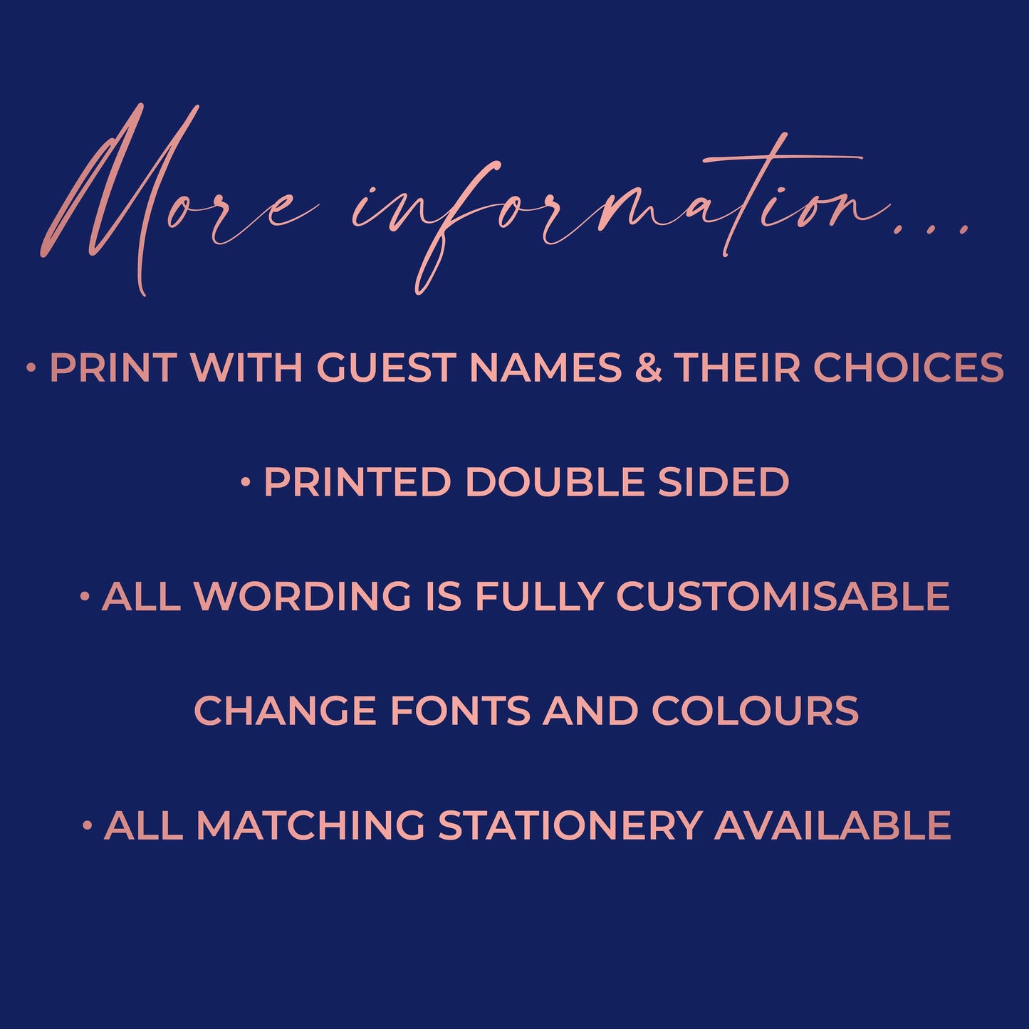 Autumn Wedding Menus – Personalised DL Sized Menus