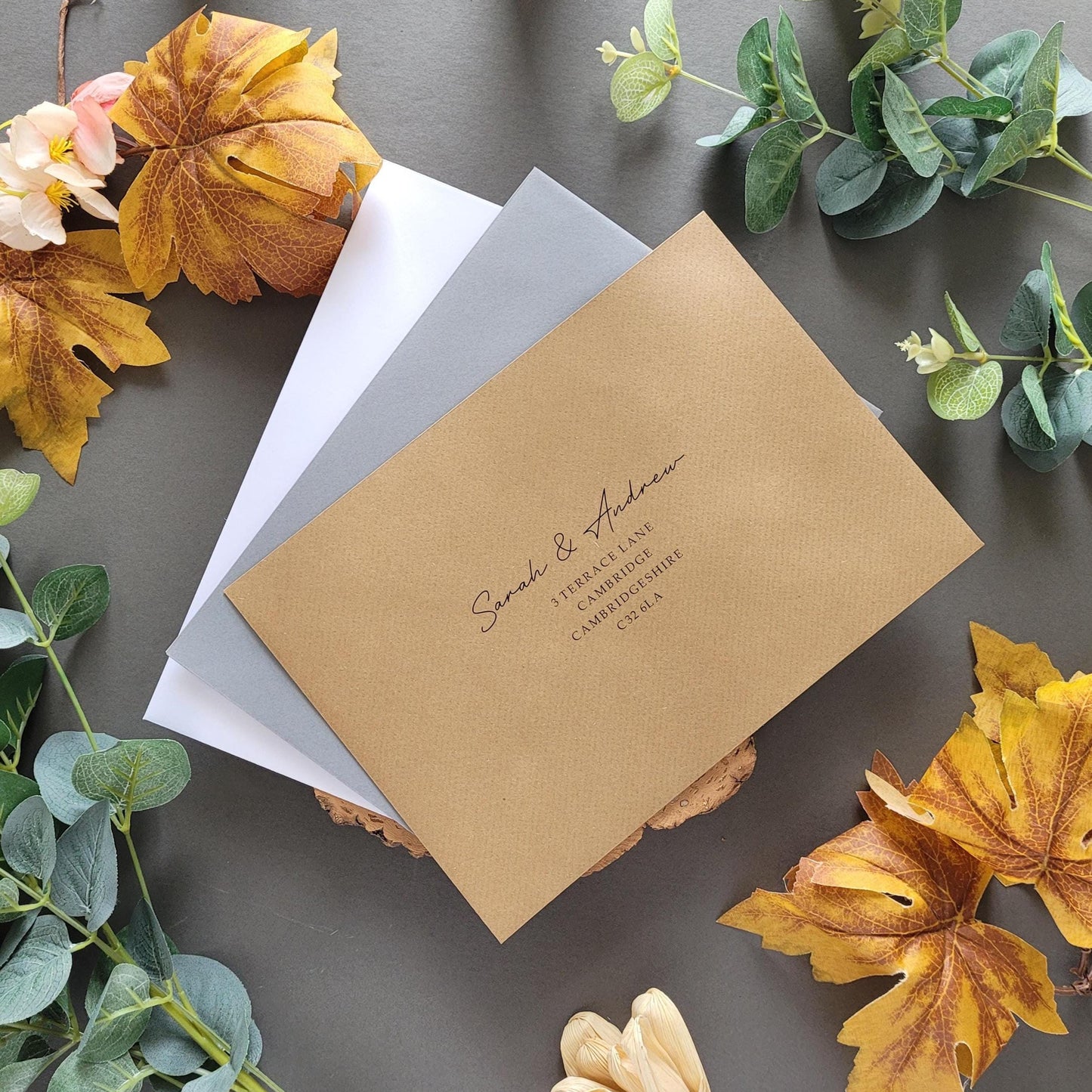 Autumn Wedding Invitations Vibrant Gatefold Style Sample