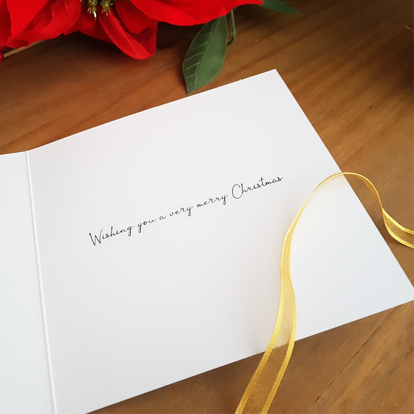 Handmade Christmas Cards - Set of 6 Folded Xmas Cards With Kraft Envelope Set