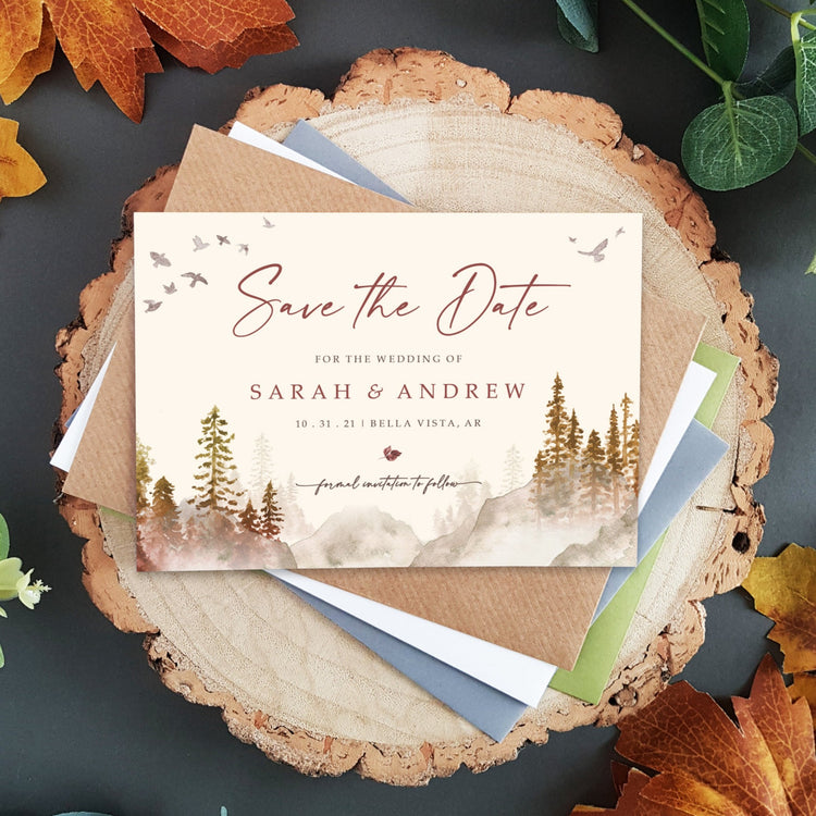 Autumn Forest Save the Date Cards