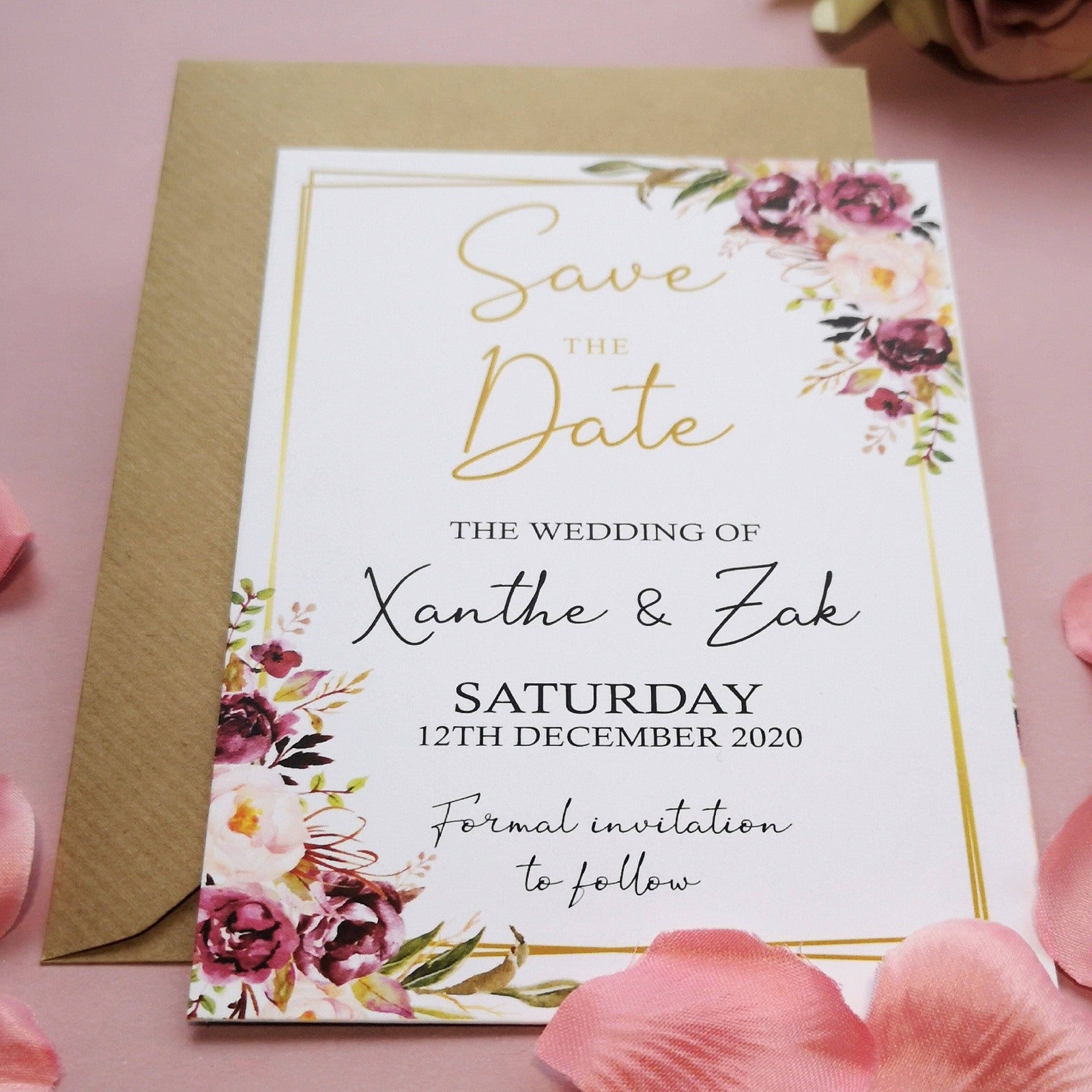 Blush Gold Wedding Invitations