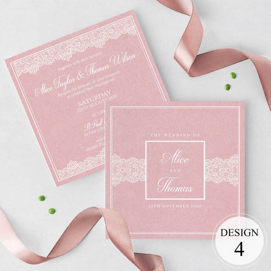 Blush Lace Wedding Invitations