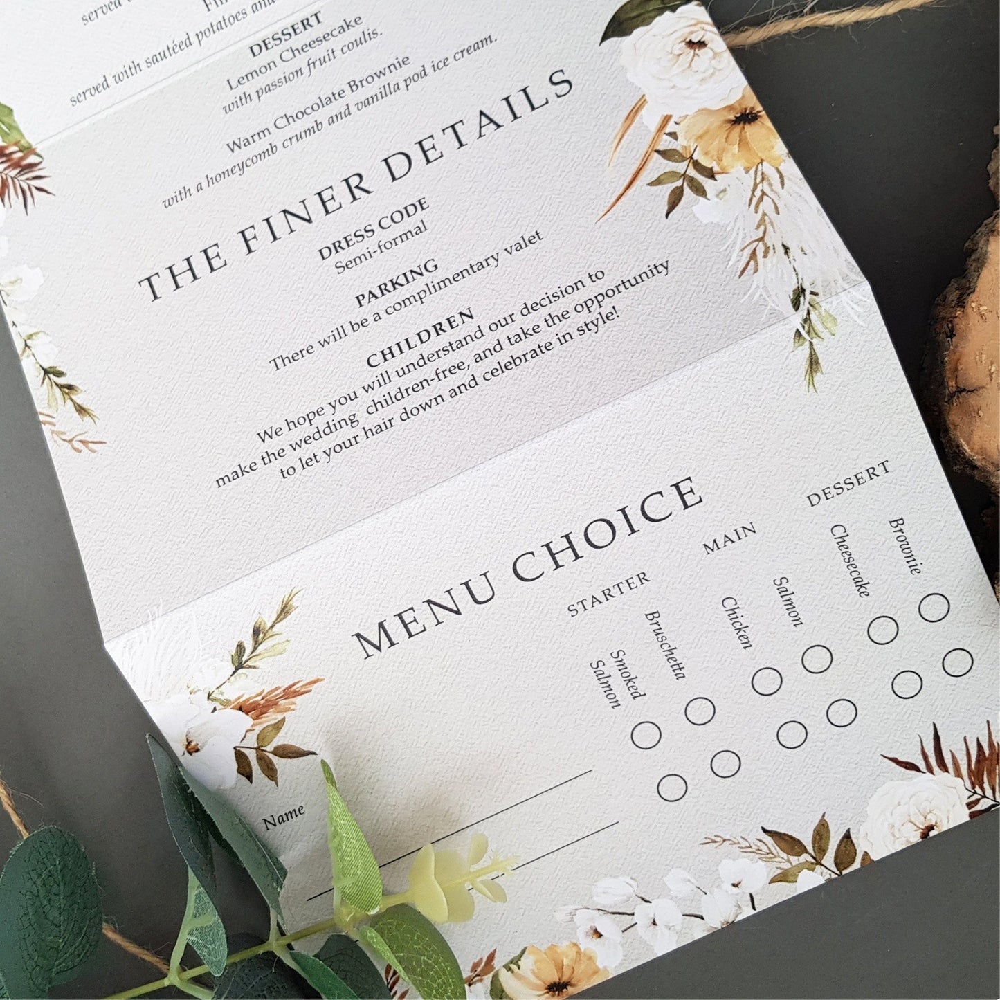 Boho Floral Wedding Invitation - Bohemian Sample