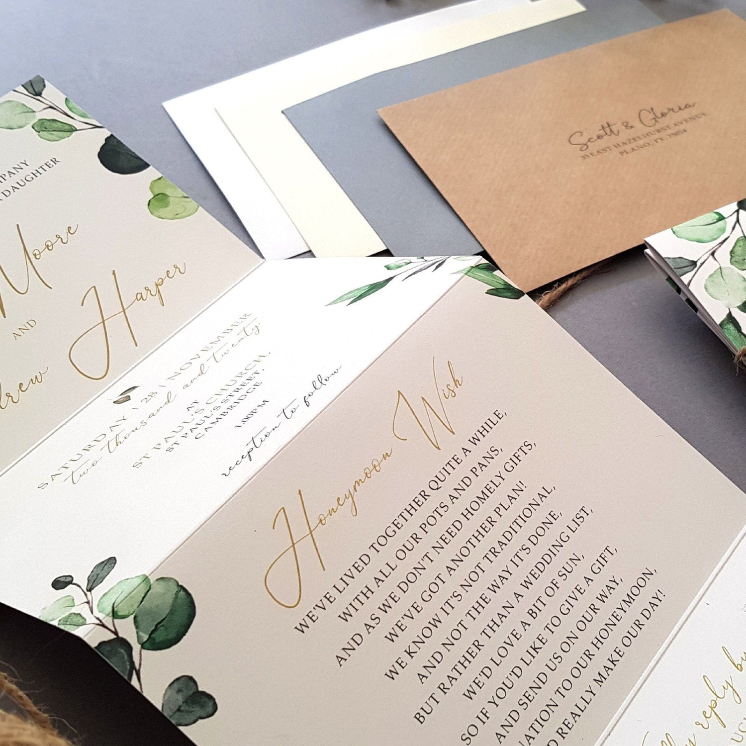 Botanical Concertina Wedding Invitations