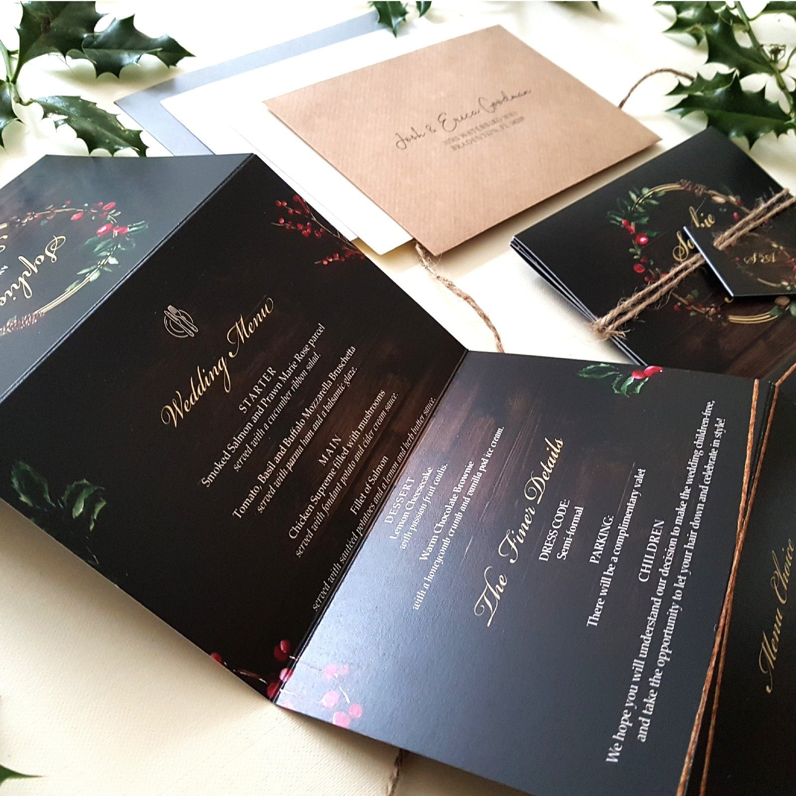 Christmas Winter Wedding Invitation Sample