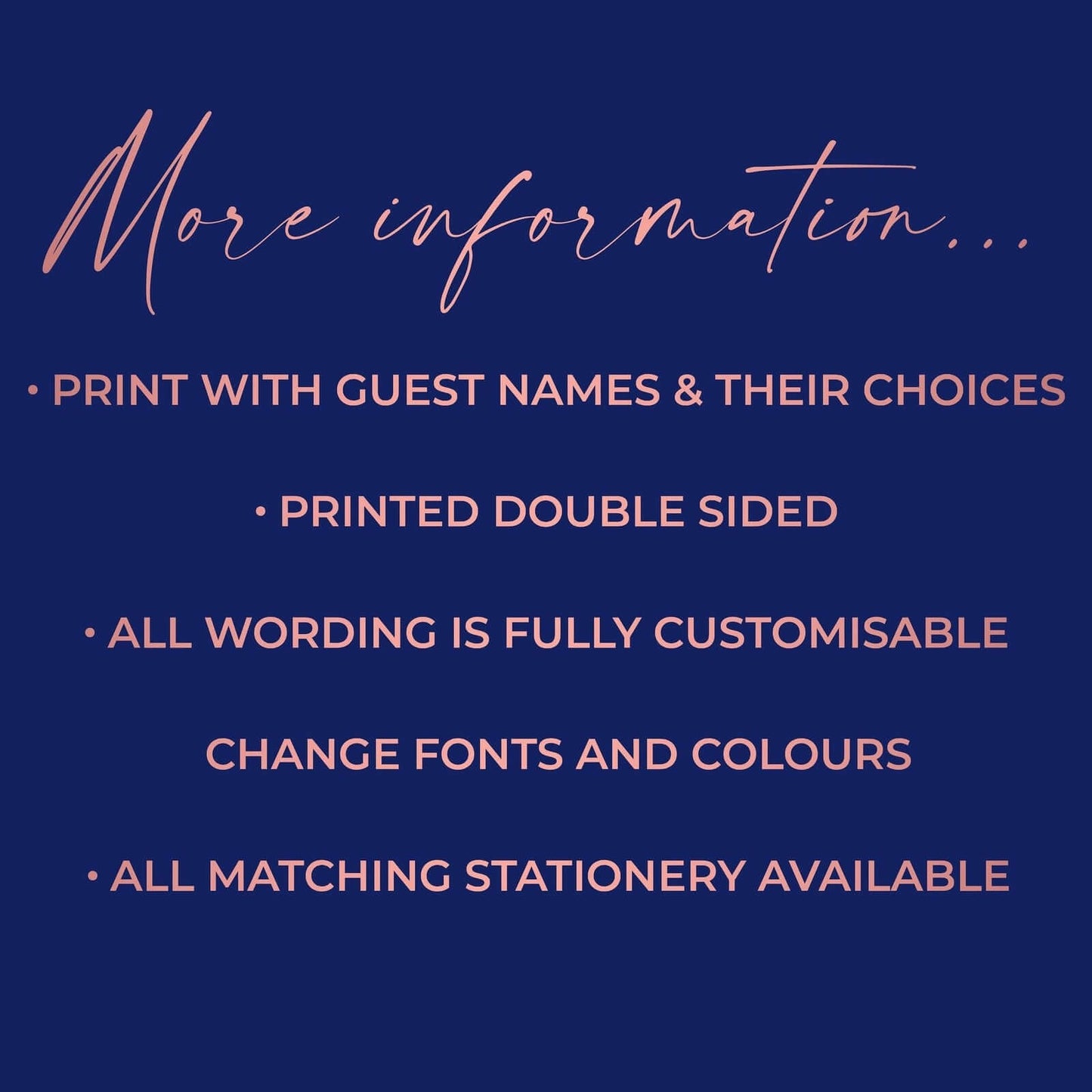 Script Wedding Menus Personalised