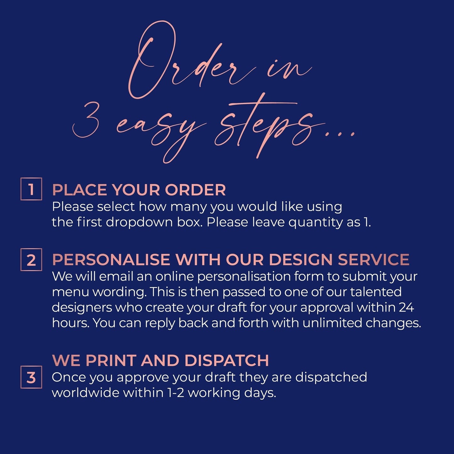 Script Wedding Menus Personalised