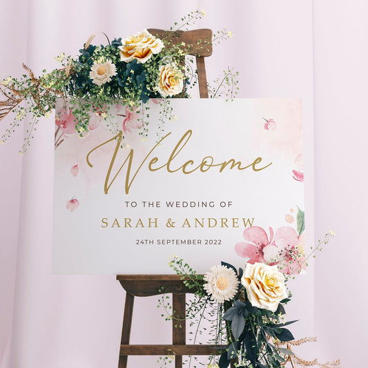 Blossom Wedding Welcome Sign