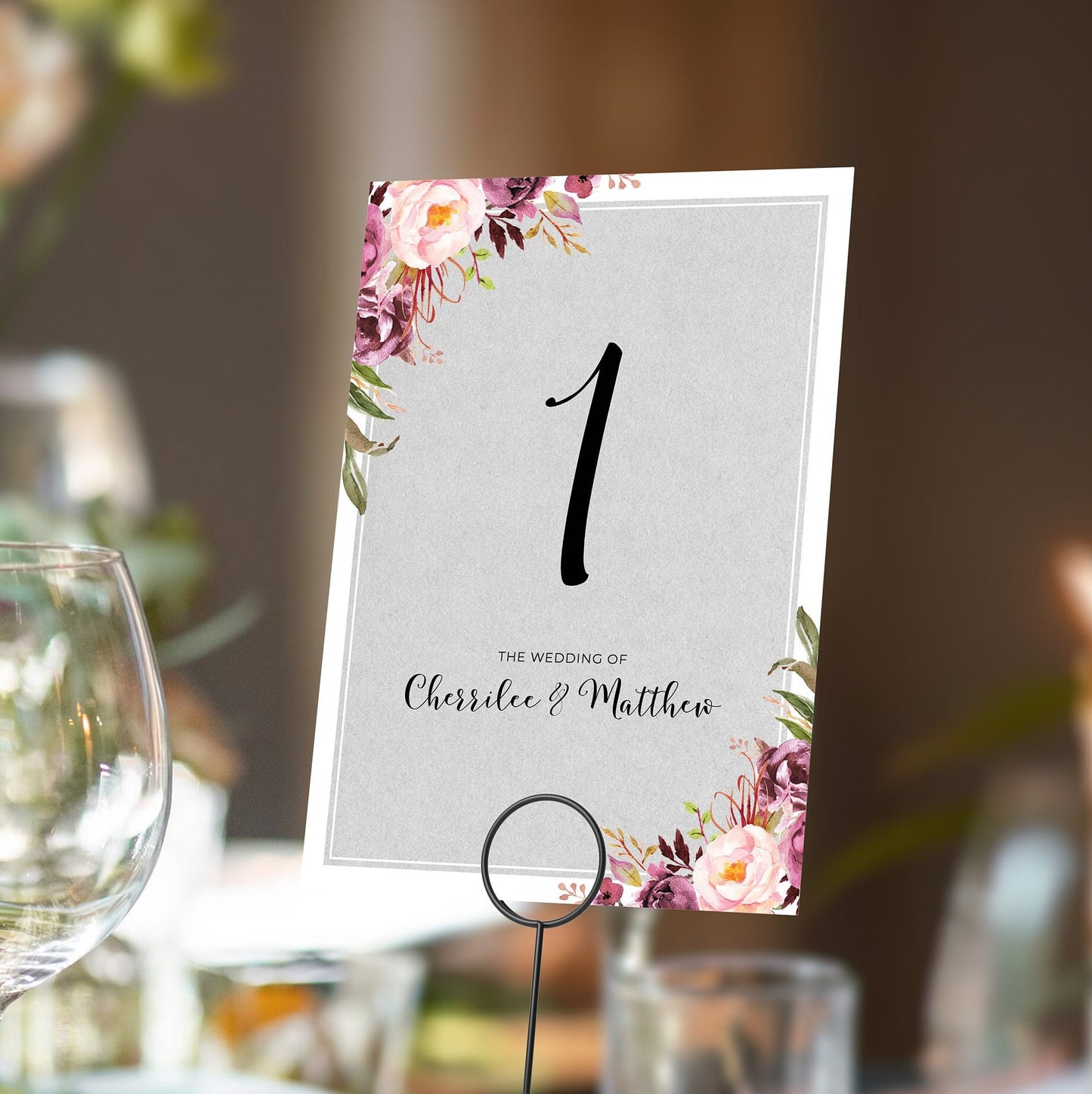 Blush Grey Table Numbers or Table Names
