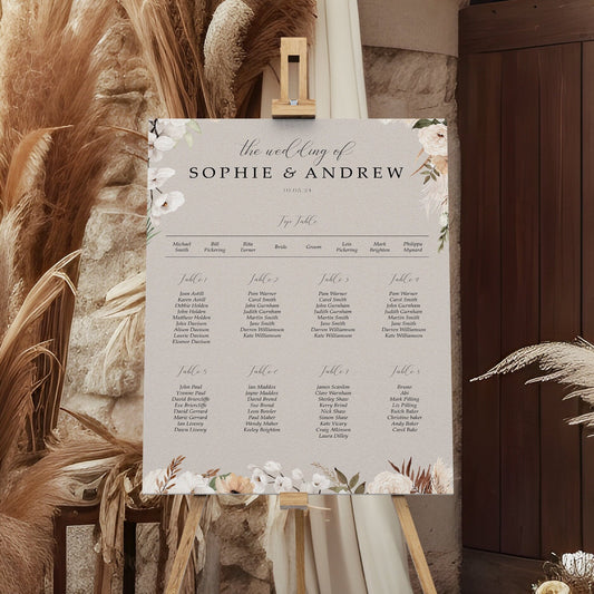 Boho Table Plan Seating Chart Sign