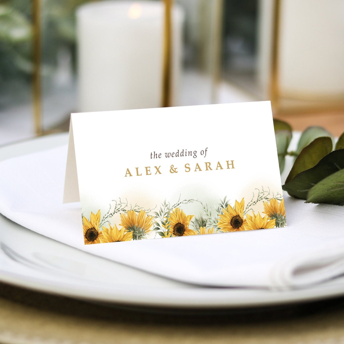 Sunflowers Wedding Place Cards