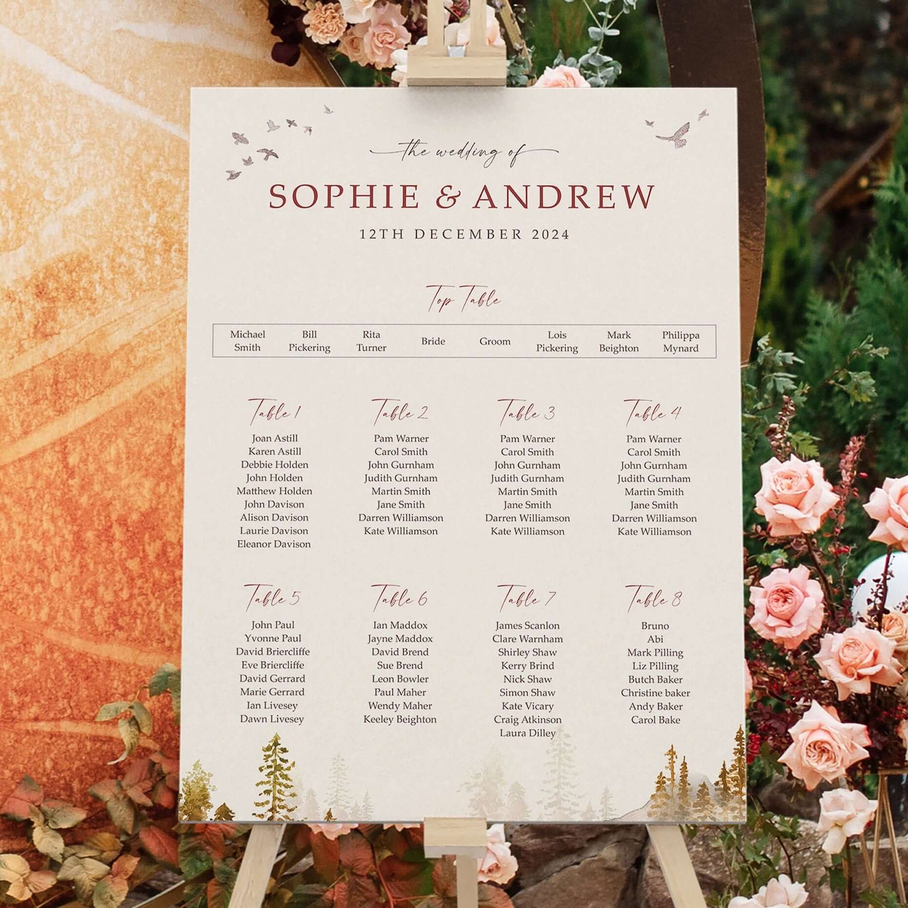 Rose Garden Seating Chart