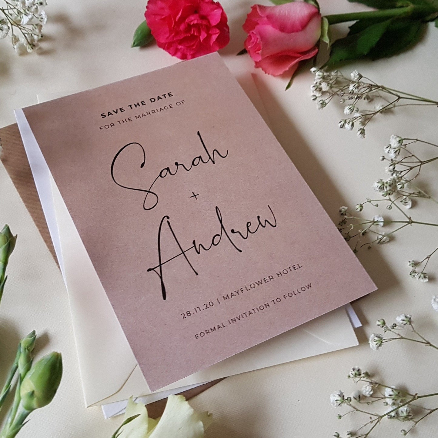 rustic minimalist Concertina Wedding Invitations