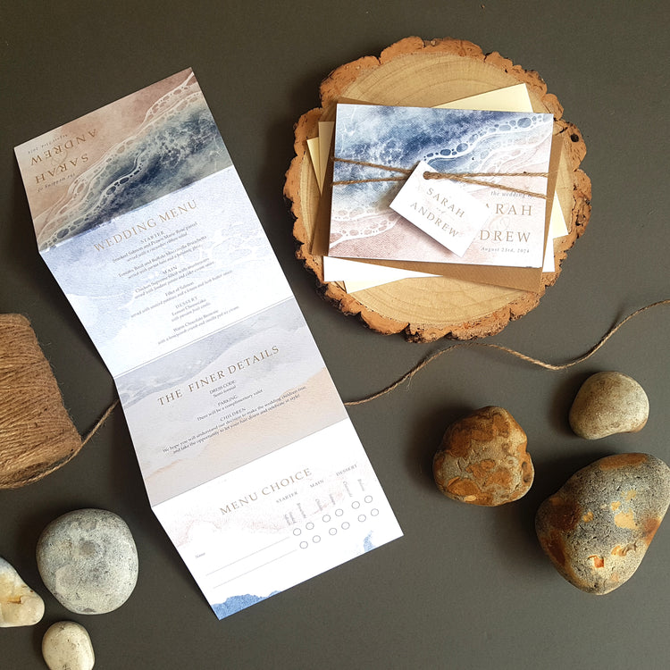 Beach Destination Wedding Invitation Sample