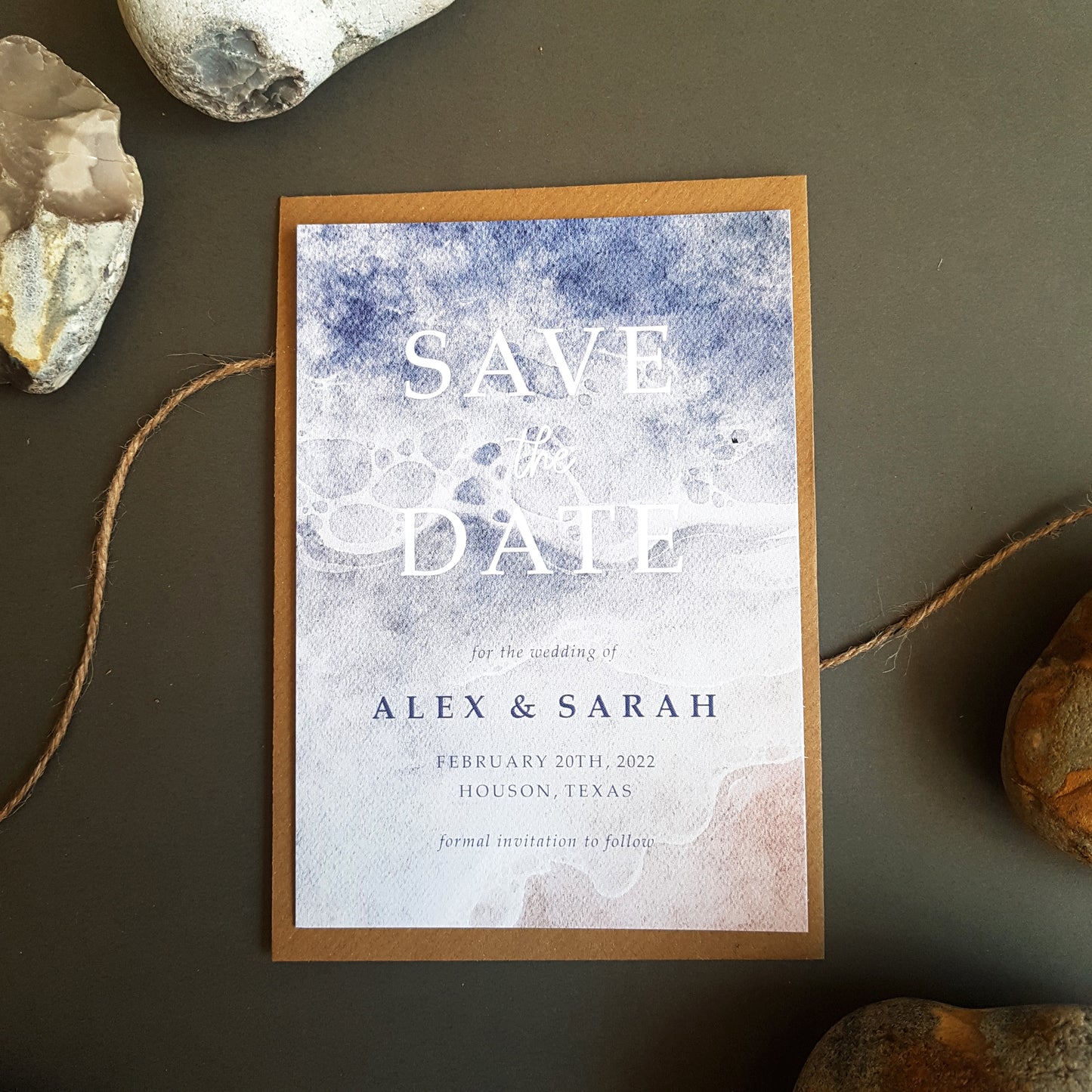 beach save the dates suitable for a destination wedding