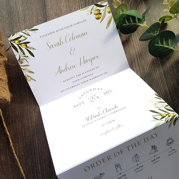 Olive Wedding Invitations Sample