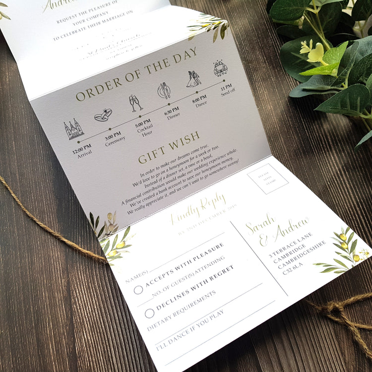 Olive Wedding Invitations Sample