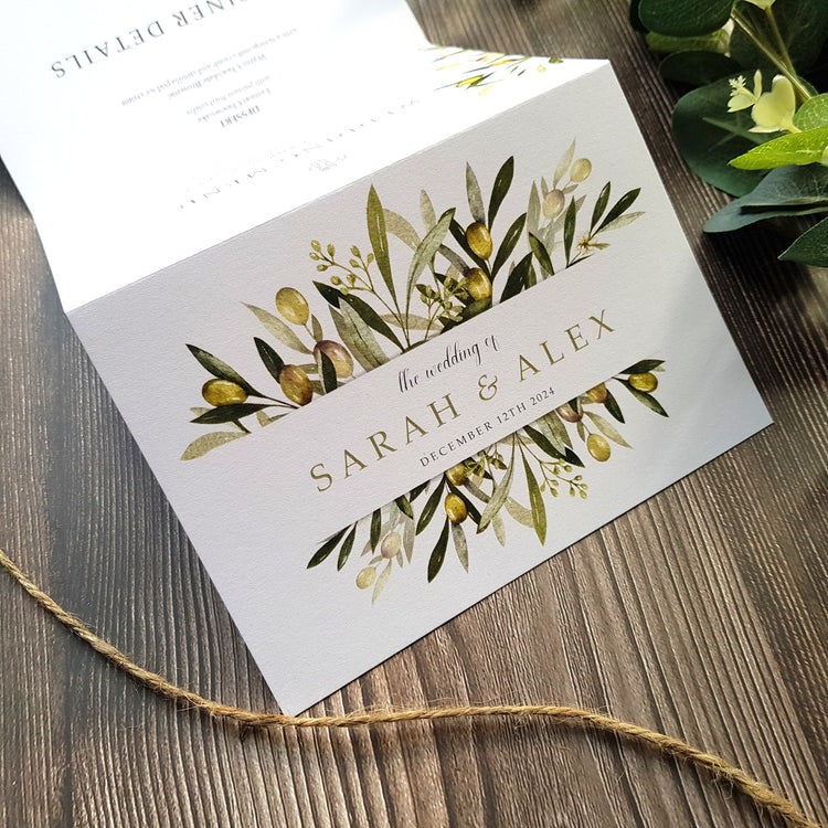 Olive Wedding Invitations Sample