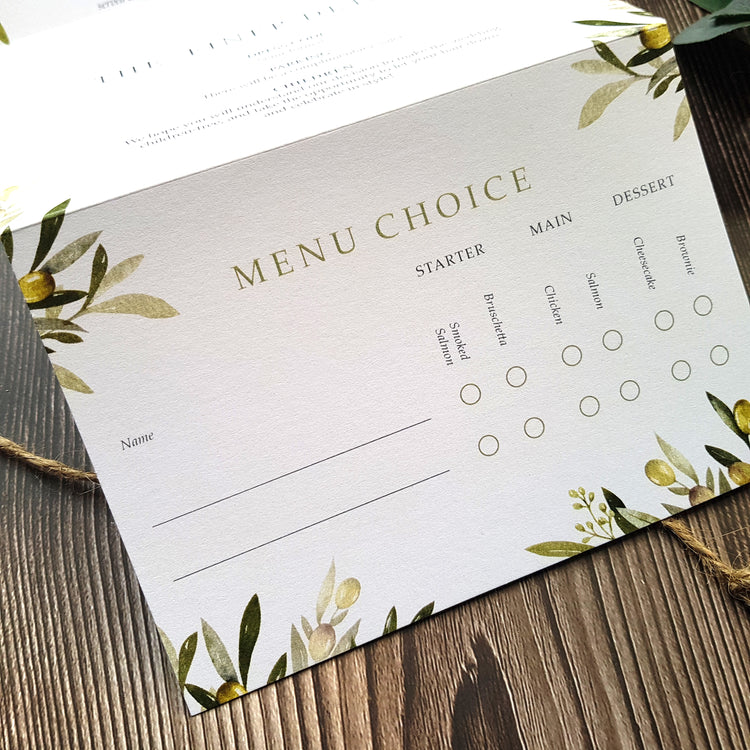 Olive Wedding Invitations Sample