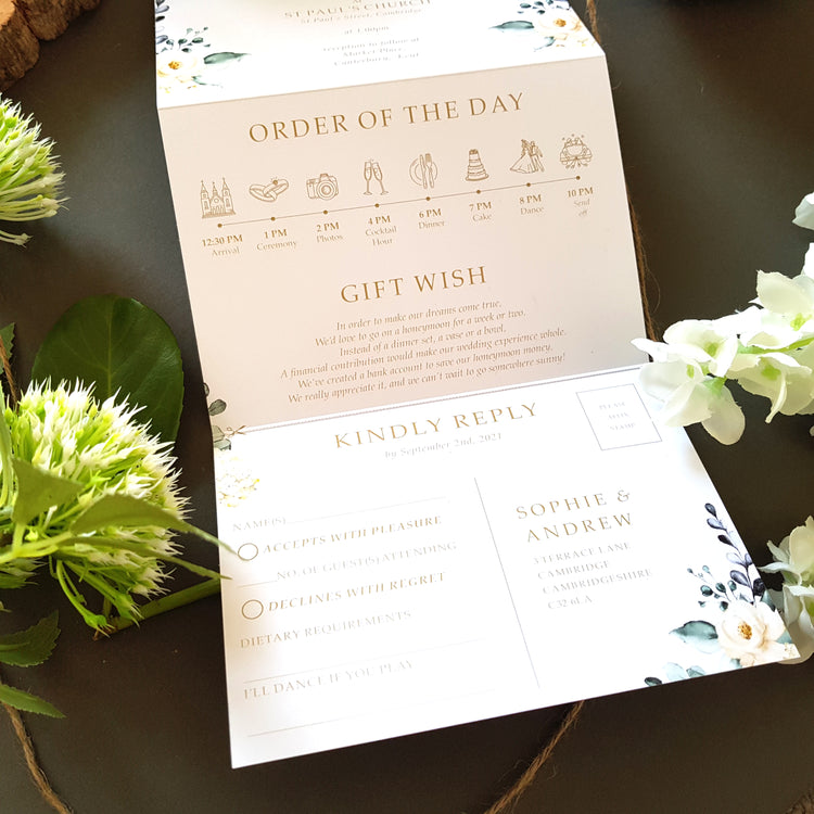 Blue Hues Wedding Invitation Sample