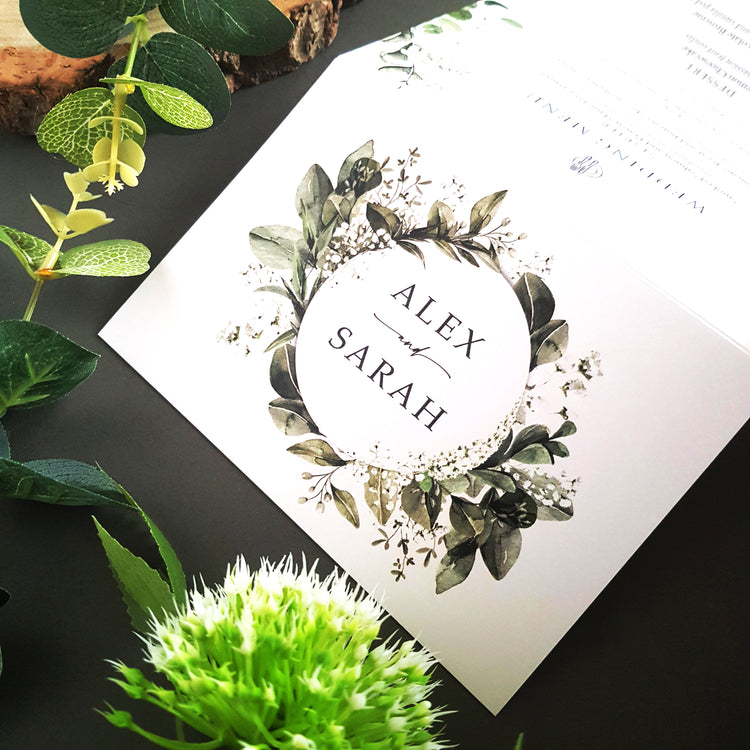 Baby's Breath Concertina Wedding Invitations