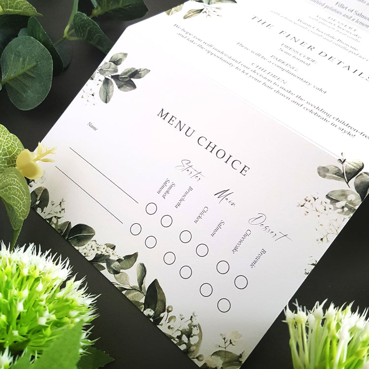 Baby's Breath Concertina Wedding Invitations
