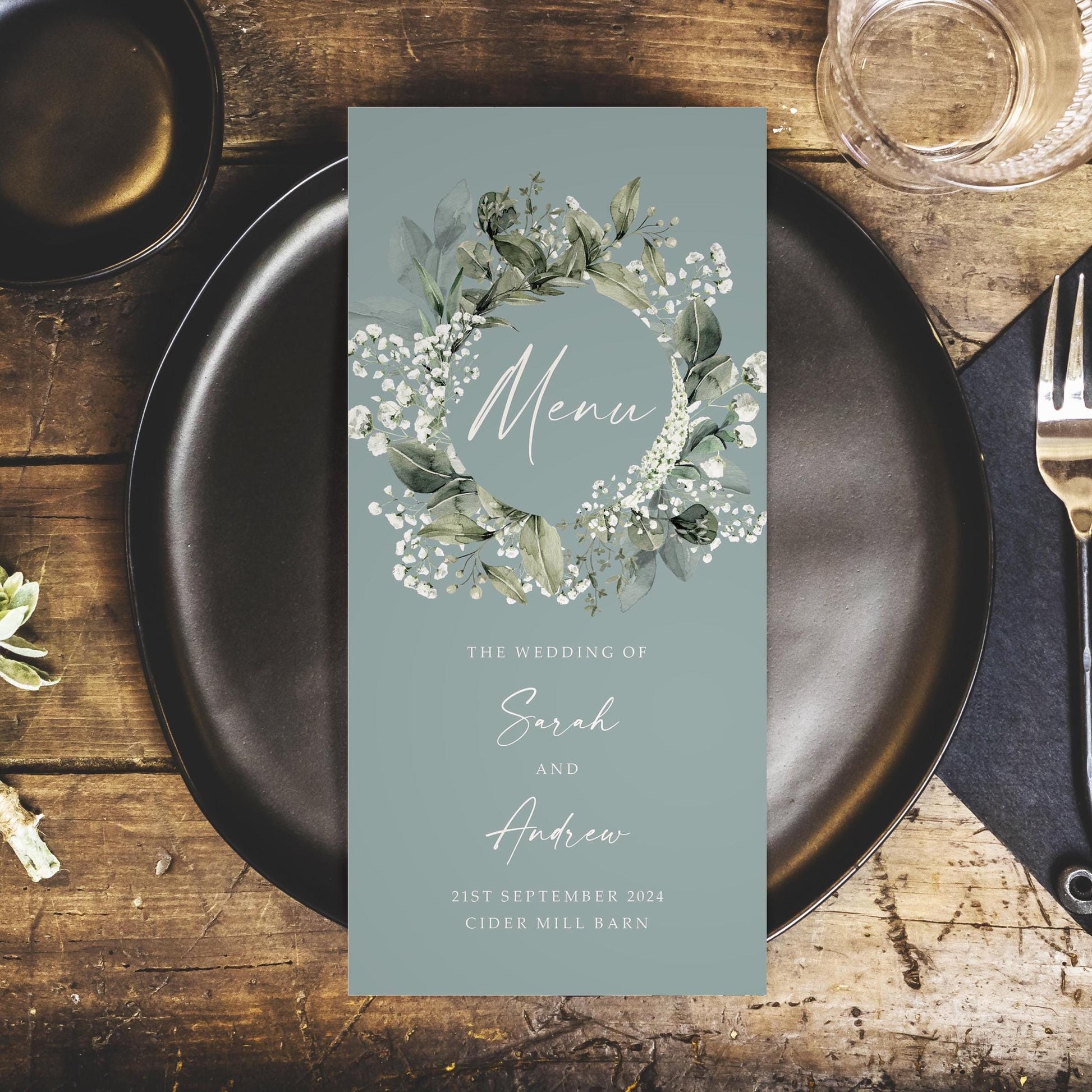 Baby&#39;s Breath Gypsophila wedding menus