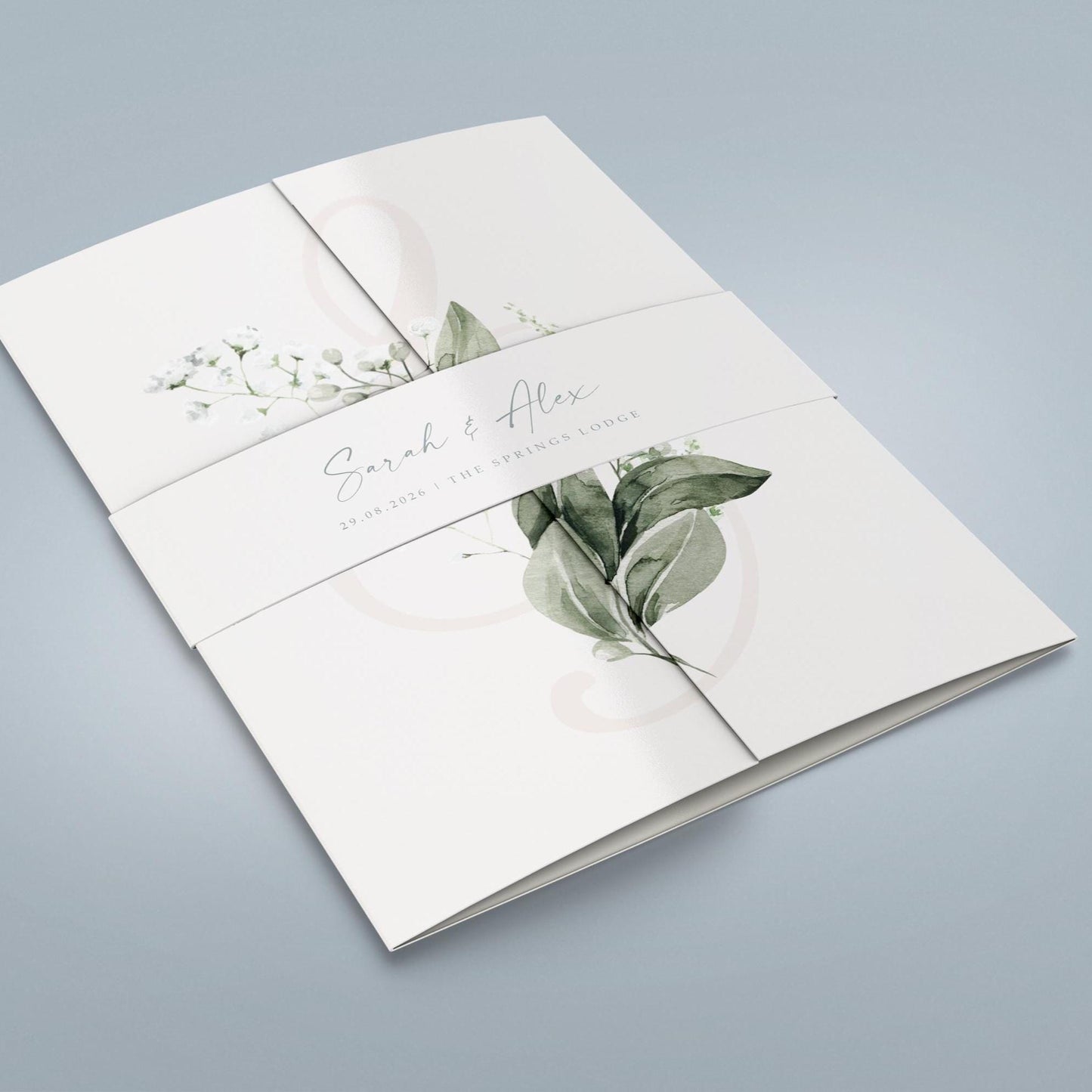 Baby's Breath Wedding Invitations Personalised Gatefold Design