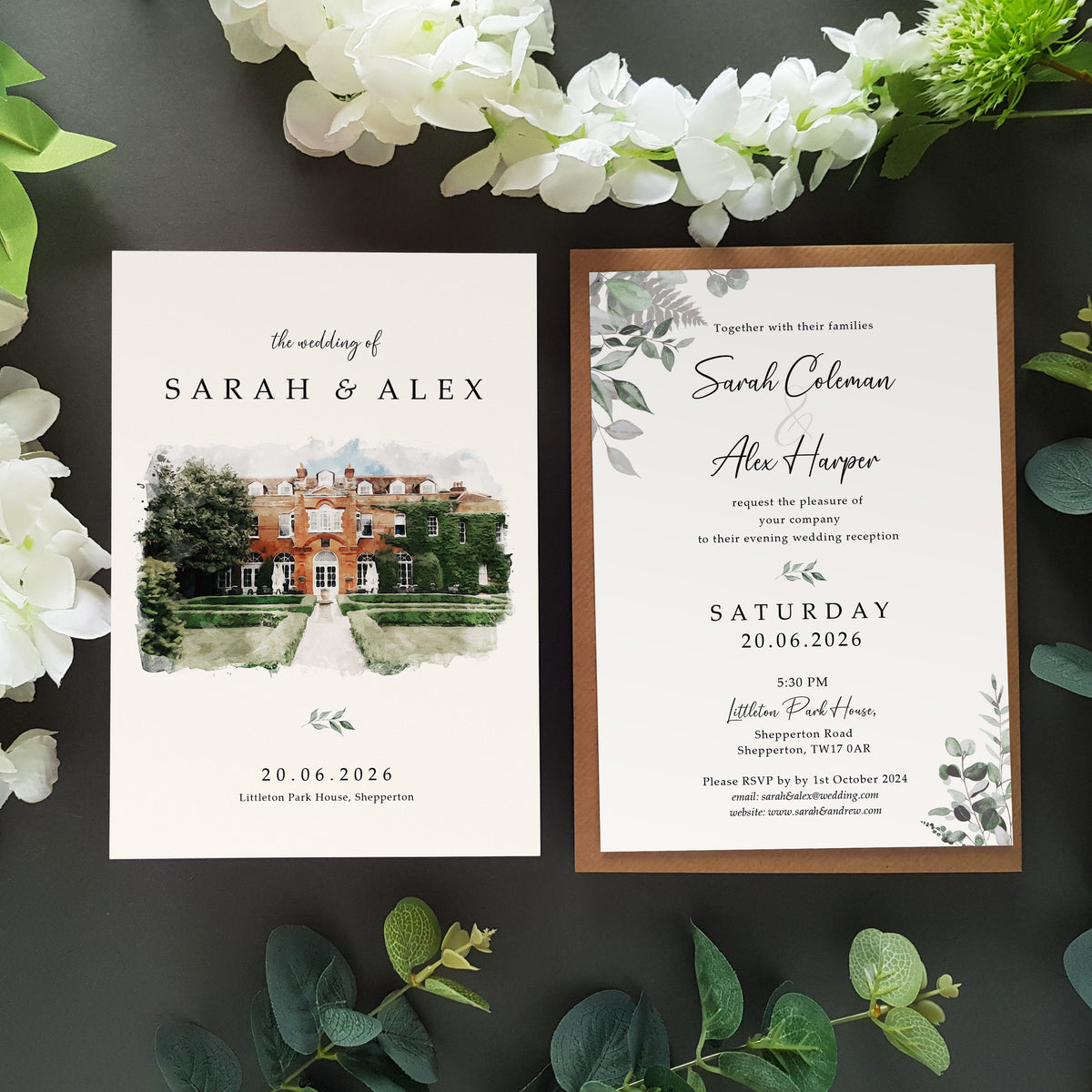 Watercolour A6 Evening Invitations