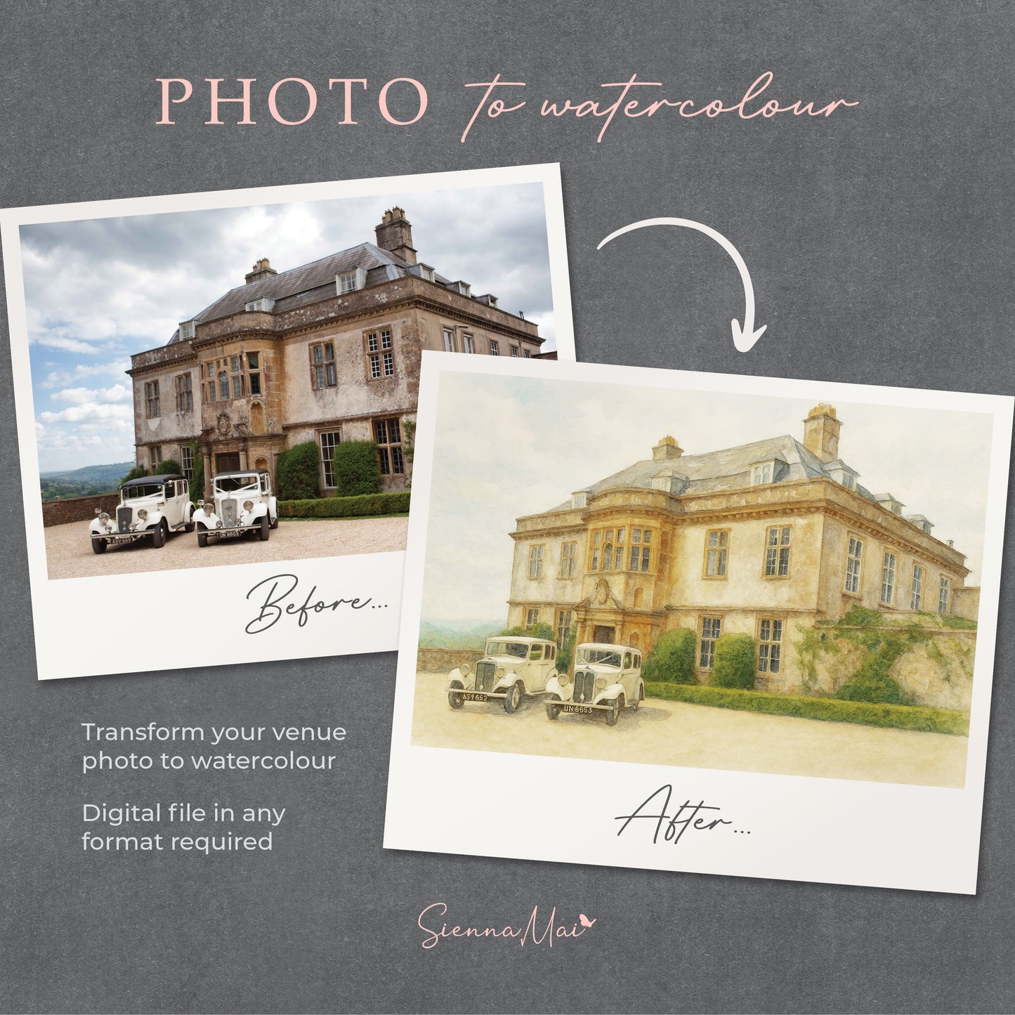 Venue Watercolour Wedding Invitations Garden Gatefold