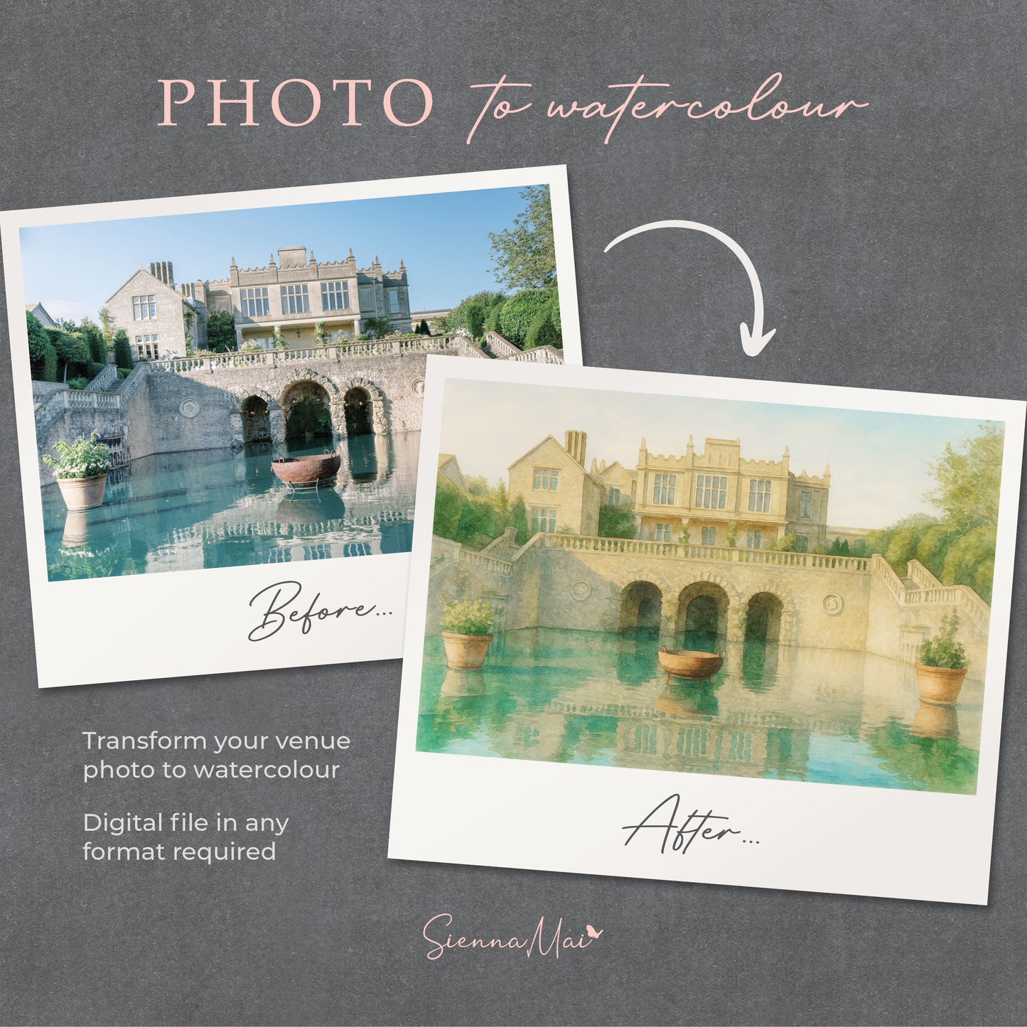 Venue Watercolour Wedding Invitations Garden Gatefold