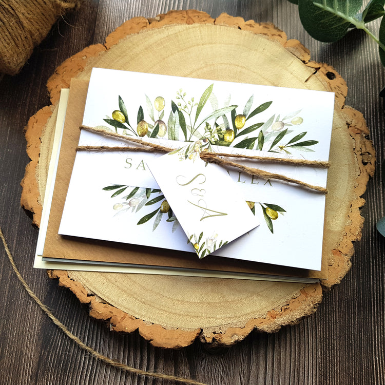 Olive Wedding Invitations Sample