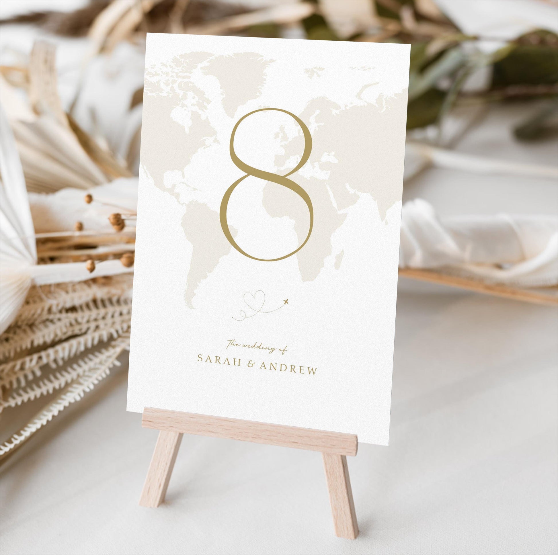 Passport Table Numbers or Table Names | Gold or Any Colour Font | A5 double sided cards | Weddings | Dinner or Gala Event