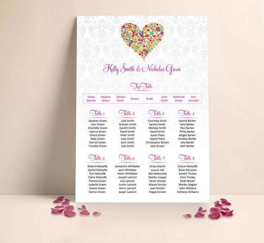 Art Heart Wedding Table plan Seating Planner
