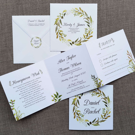 Autumn Leaf Trifold Wedding Invitations