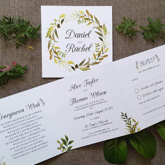 Autumn Leaf Trifold Wedding Invitations