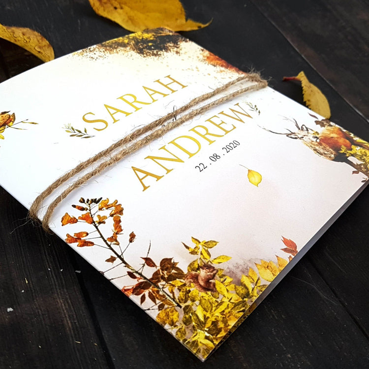 Autumn Trifold Wedding Invitation Sample