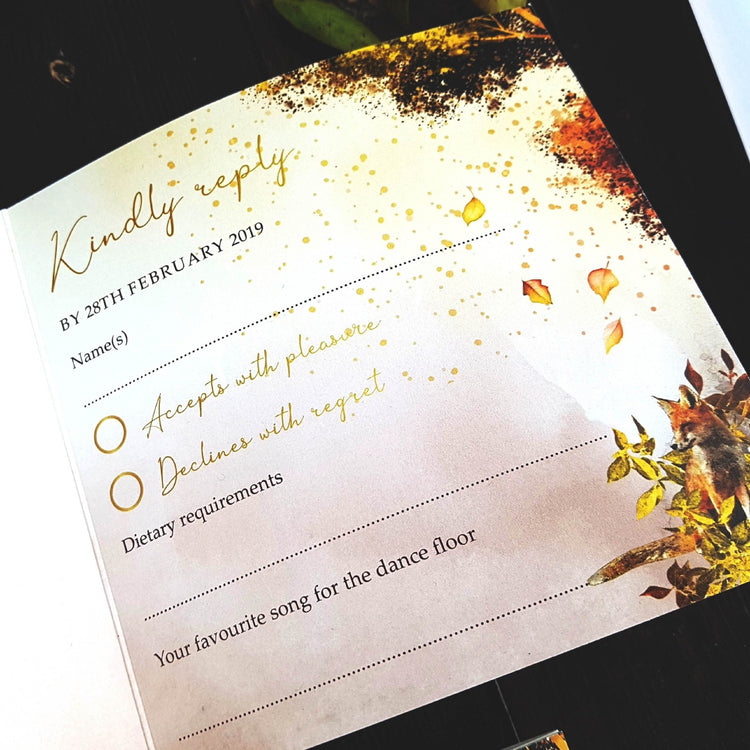 Autumn Trifold Wedding Invitation Sample