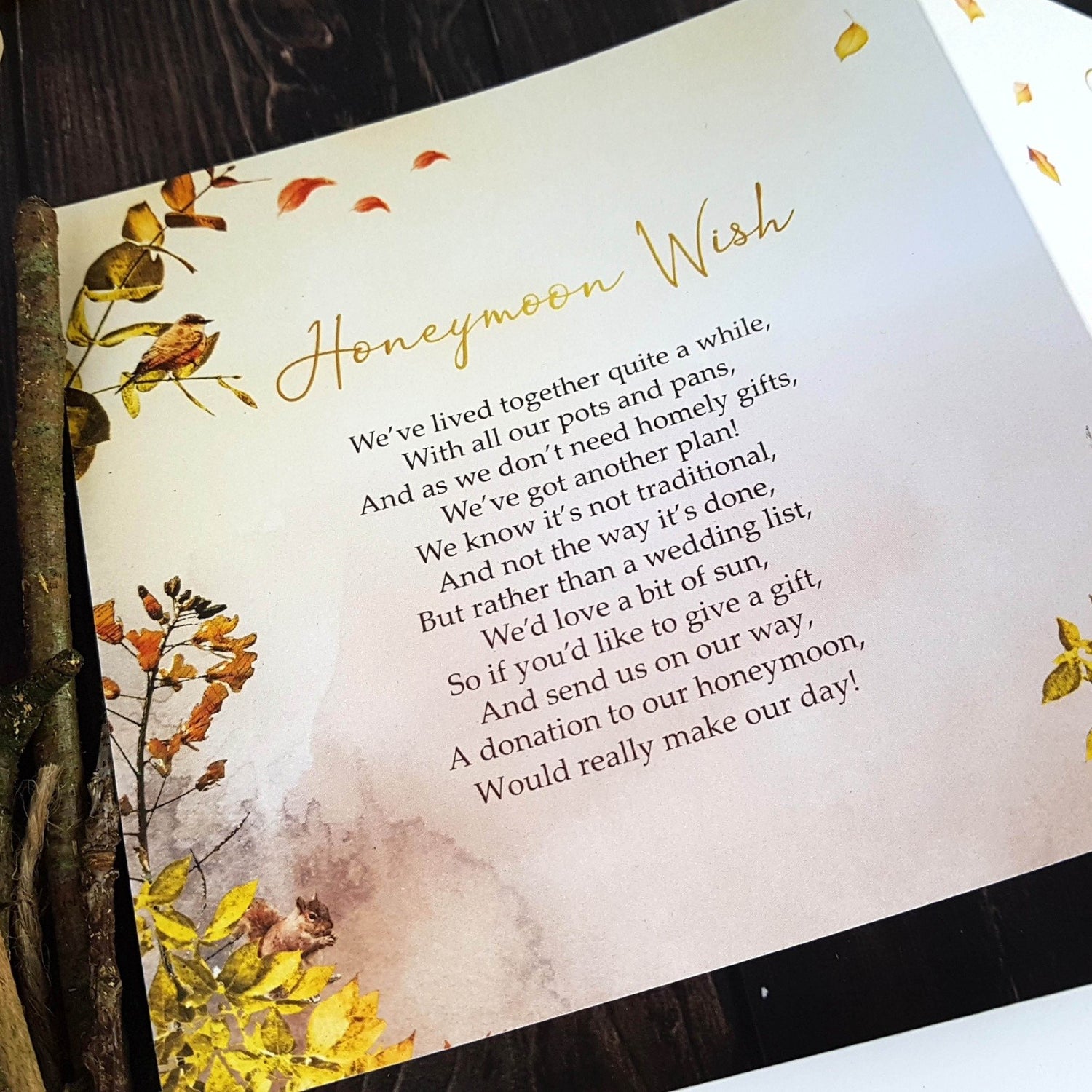 Autumn Trifold Wedding Invitation Sample