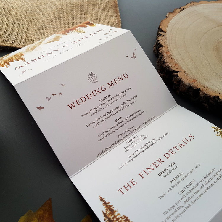 Autumn Woodland Wedding Invitations Sample