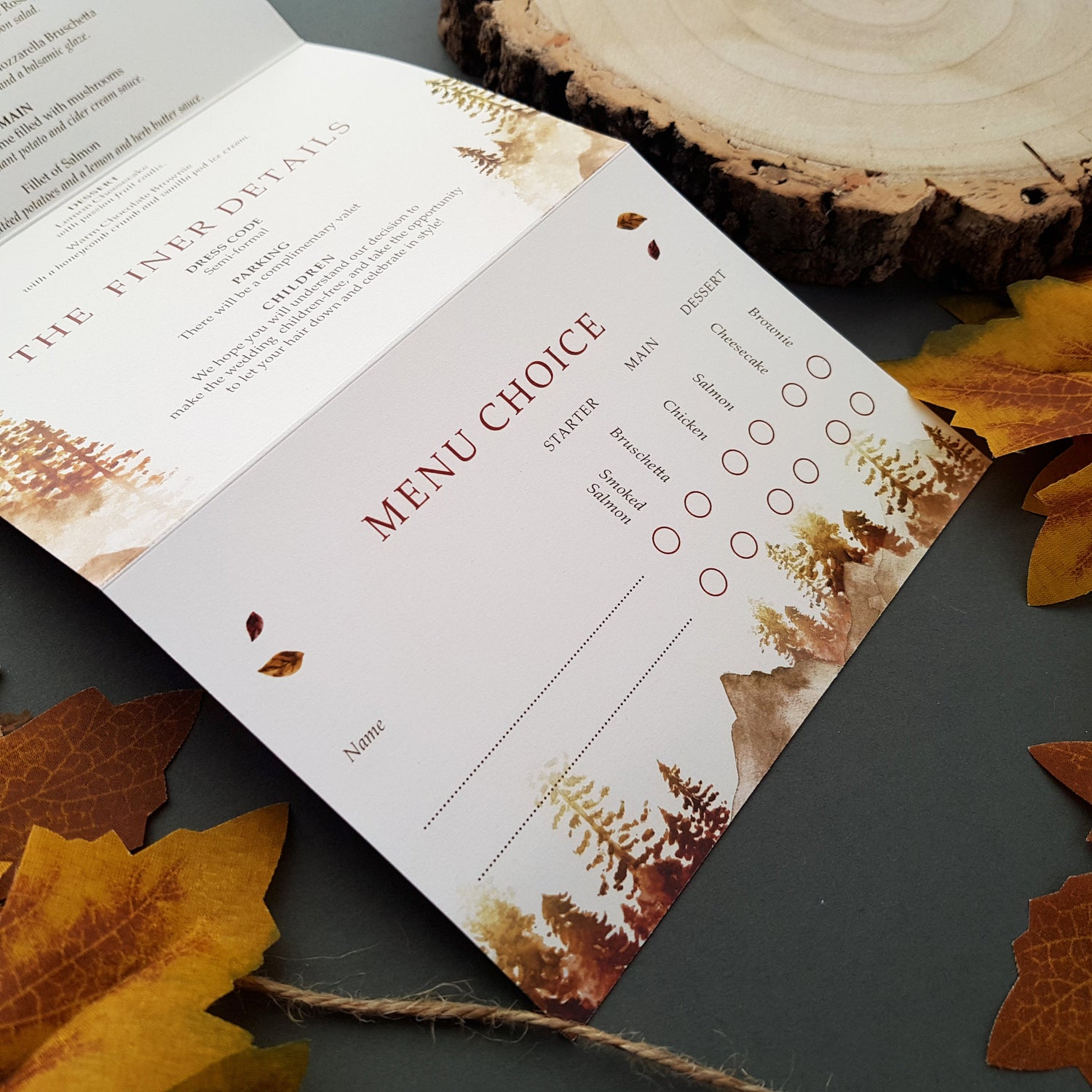 Autumn Woodland Wedding Invitations Sample