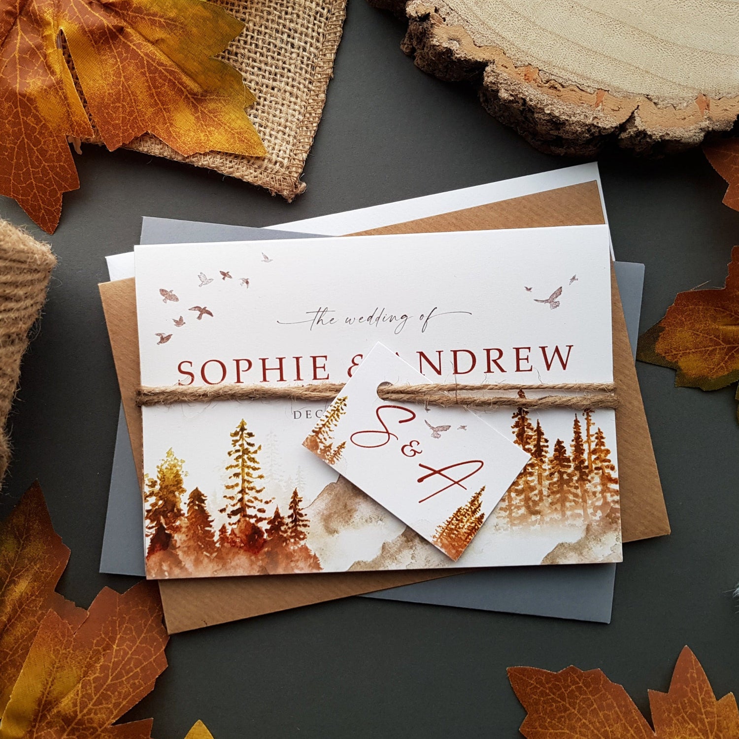 Autumn Woodland Wedding Invitations Sample