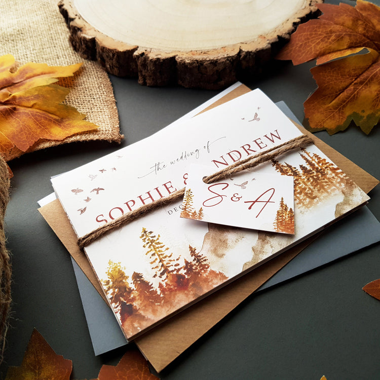Autumn Woodland Wedding Invitations Sample
