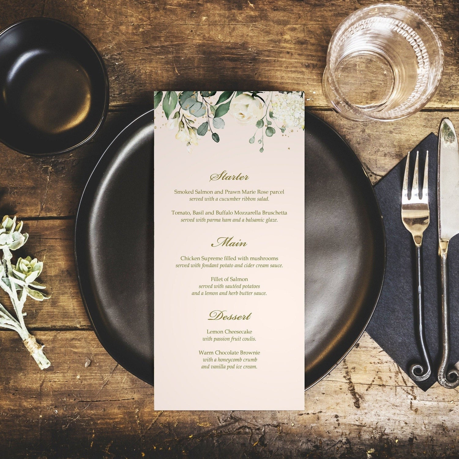 Be our Guest Personalised Wedding Menus