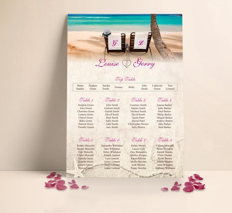 Beach Chairs Wedding Table plan Seating Planner