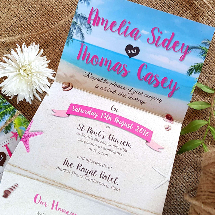 Beach Destination Wedding Invitations